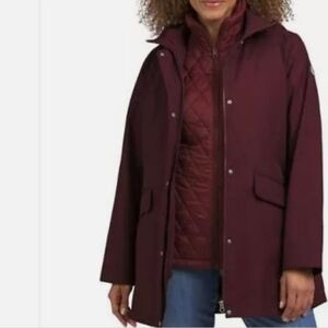 NWT Lands' End Ladies' 3-in-1 Systems Jacket Burgundy waterproof